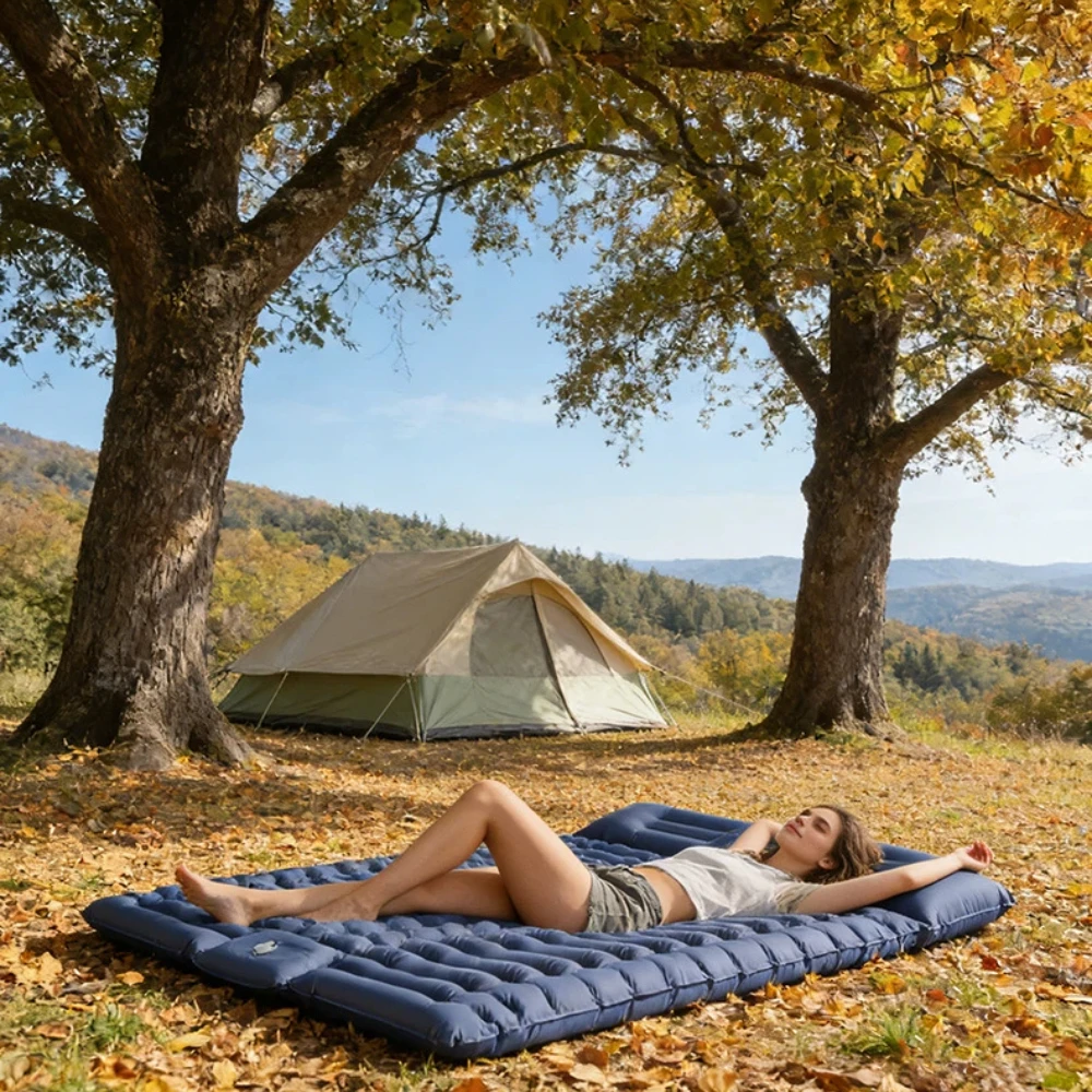 Matelas Gonflable 2 Personnes Compact avec Pompe Intégrée