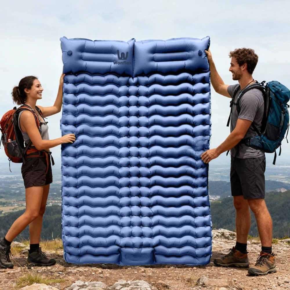 Matelas Gonflable 2 Personnes Compact avec Pompe Intégrée