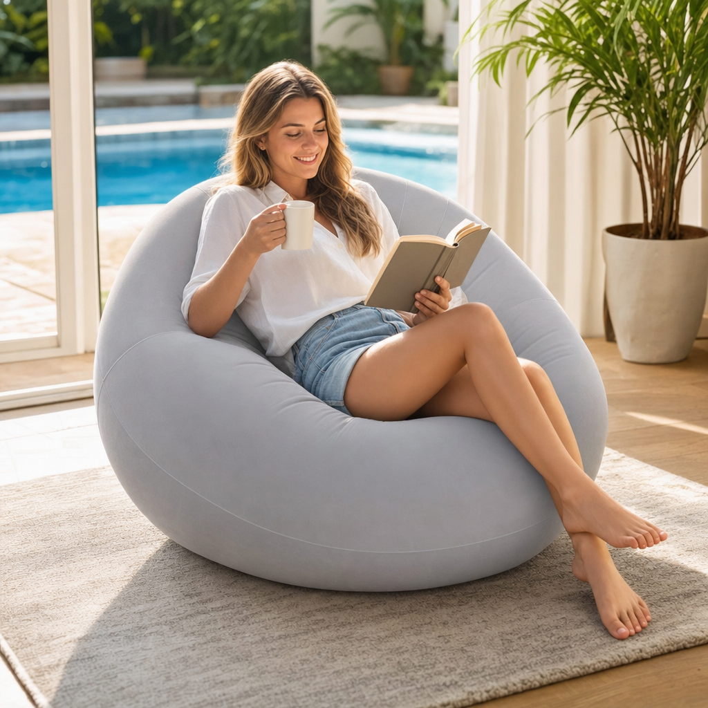 Fauteuil gonflable multicolore pliable pour intérieur et jardin