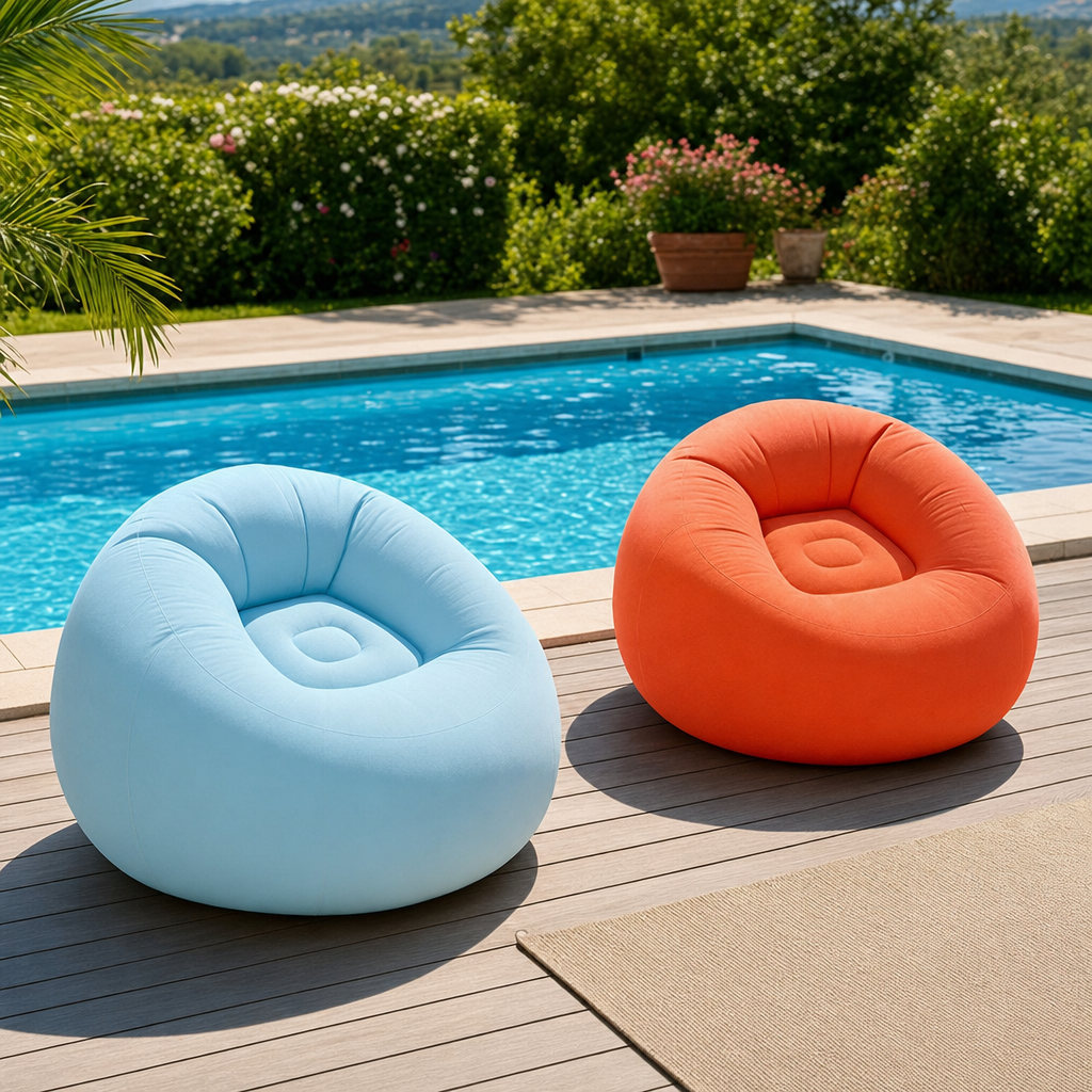 Fauteuil gonflable multicolore pliable pour intérieur et jardin