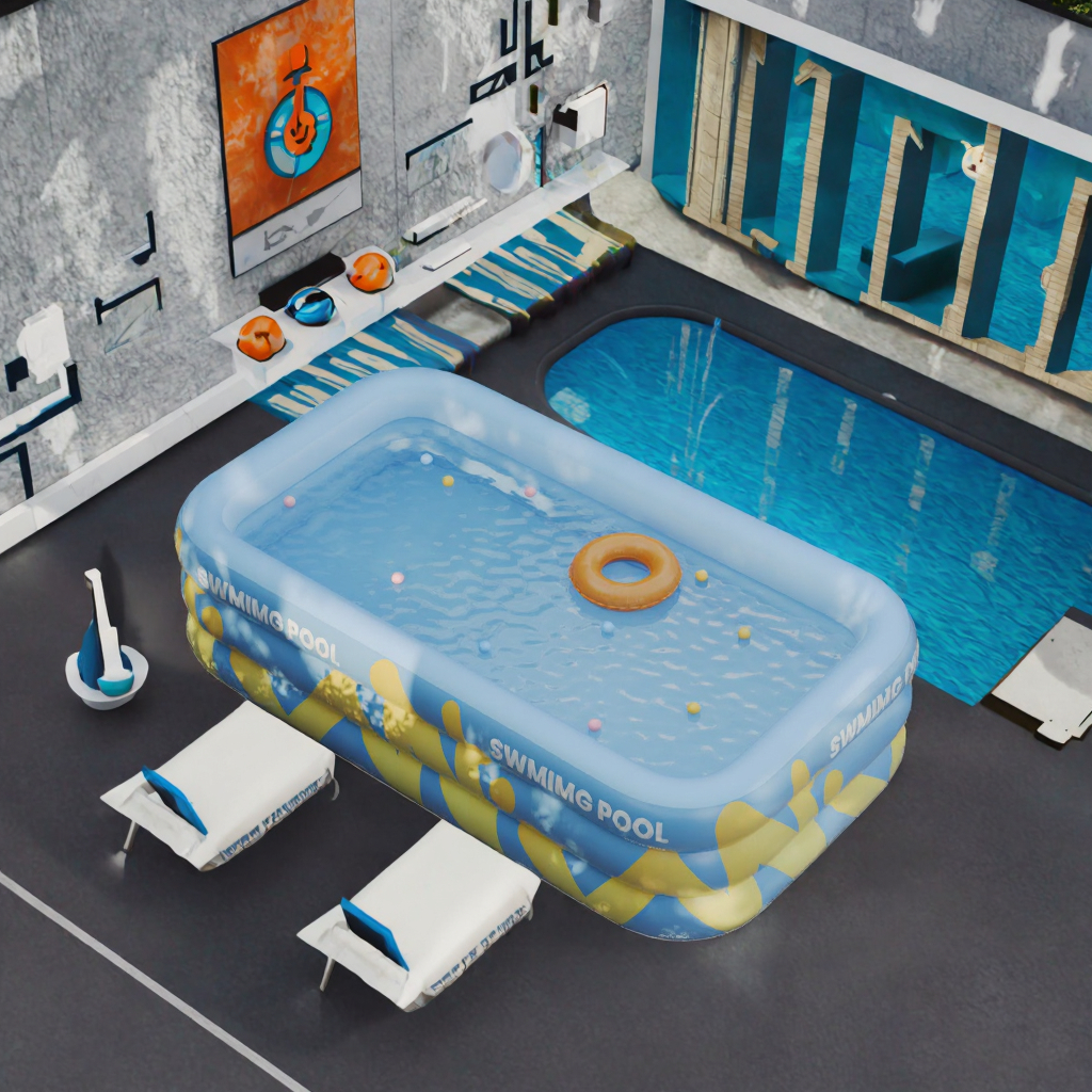 Piscine gonflable pliable en PVC épais – Image 2