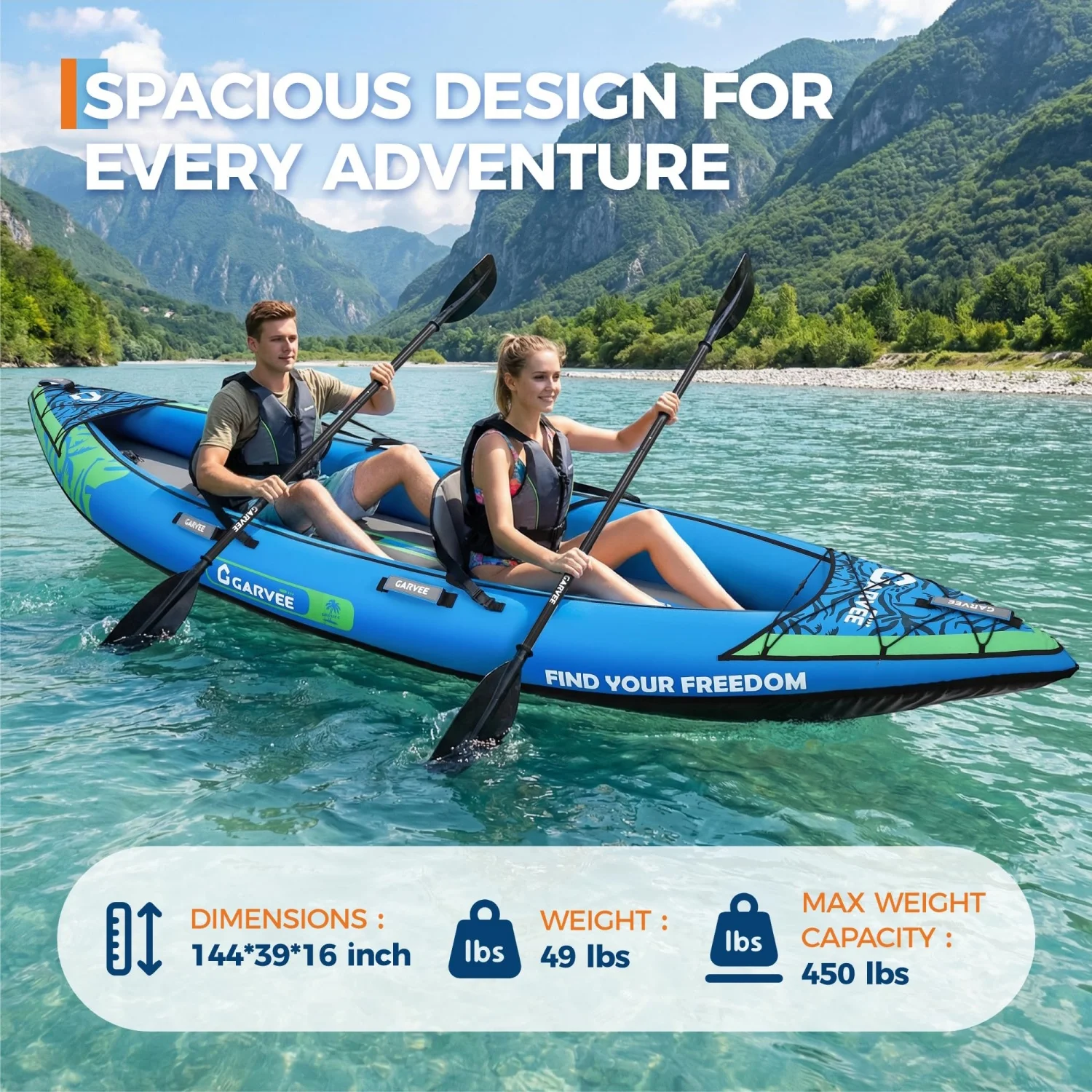 Kayak gonflable 2 personnes