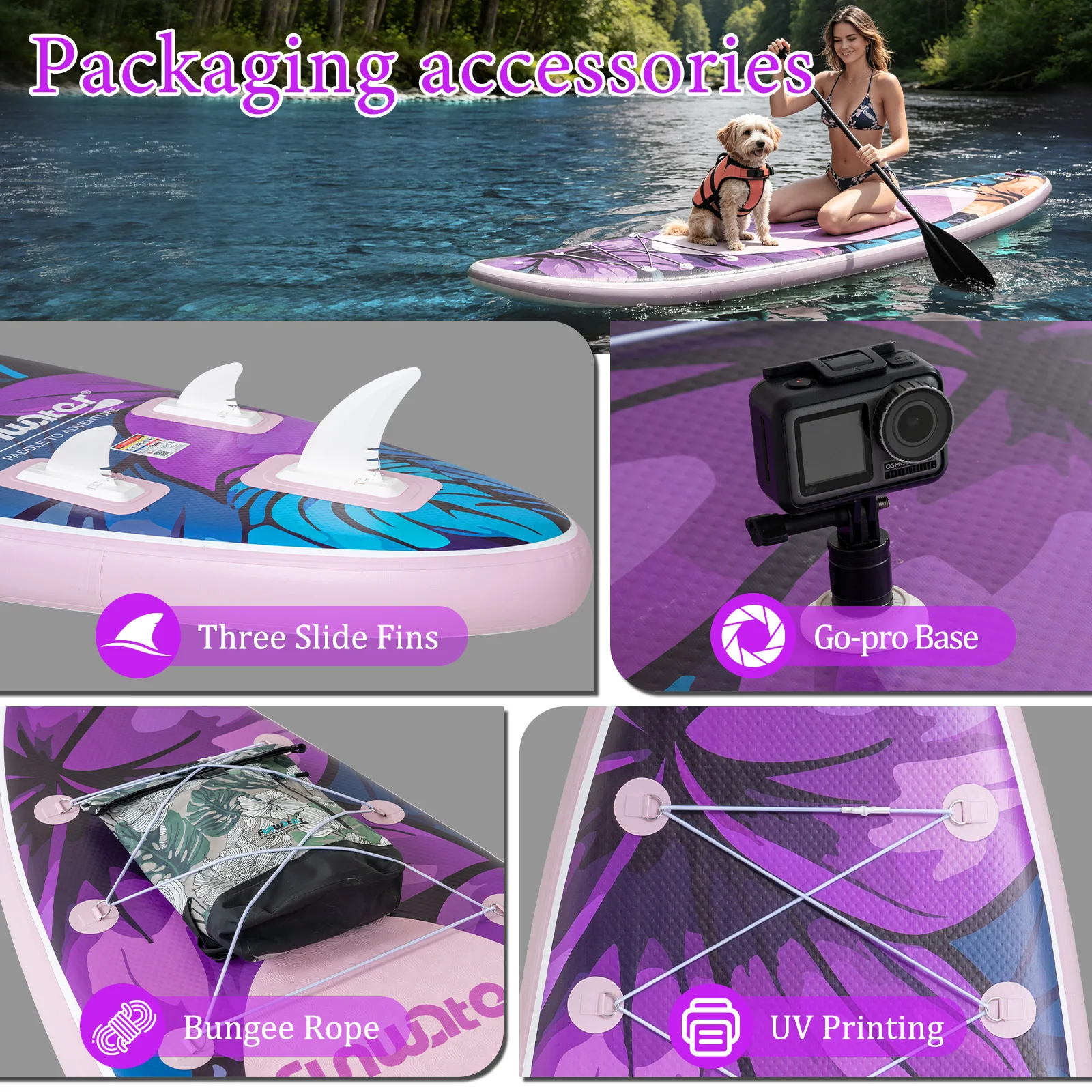 Paddle gonflable violet – Image 2