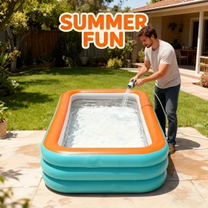 Piscine gonflable rectangulaire pour adultes et enfants