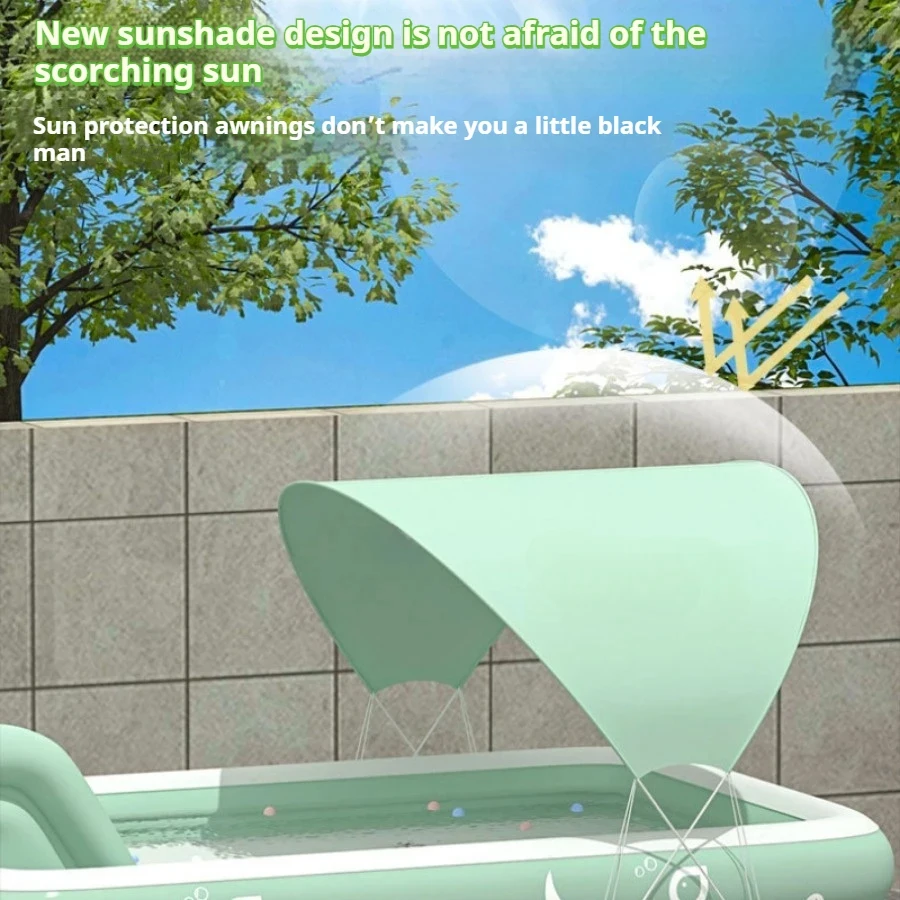 Piscine gonflable avec Toboggan gonflable géant – Image 4