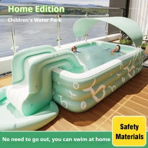 Piscine gonflable avec Toboggan gonflable géant