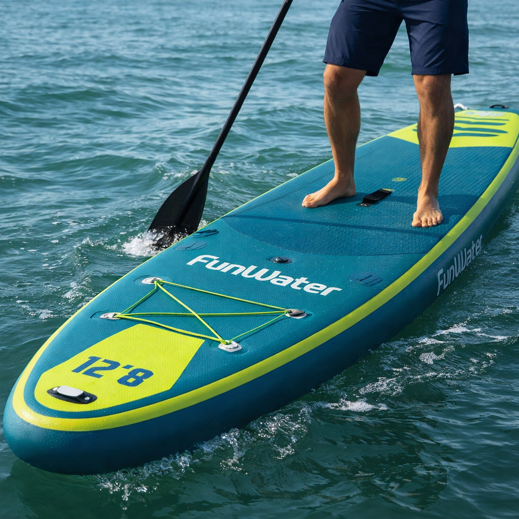 FunWater Stand Up Paddle Board grande taille 385 × 85 × 15CM planche de pagaie gonflable planche de Surf Surf Sup Board planche de pagaie antidérapante - SUPFW41A(385×85×15CM)