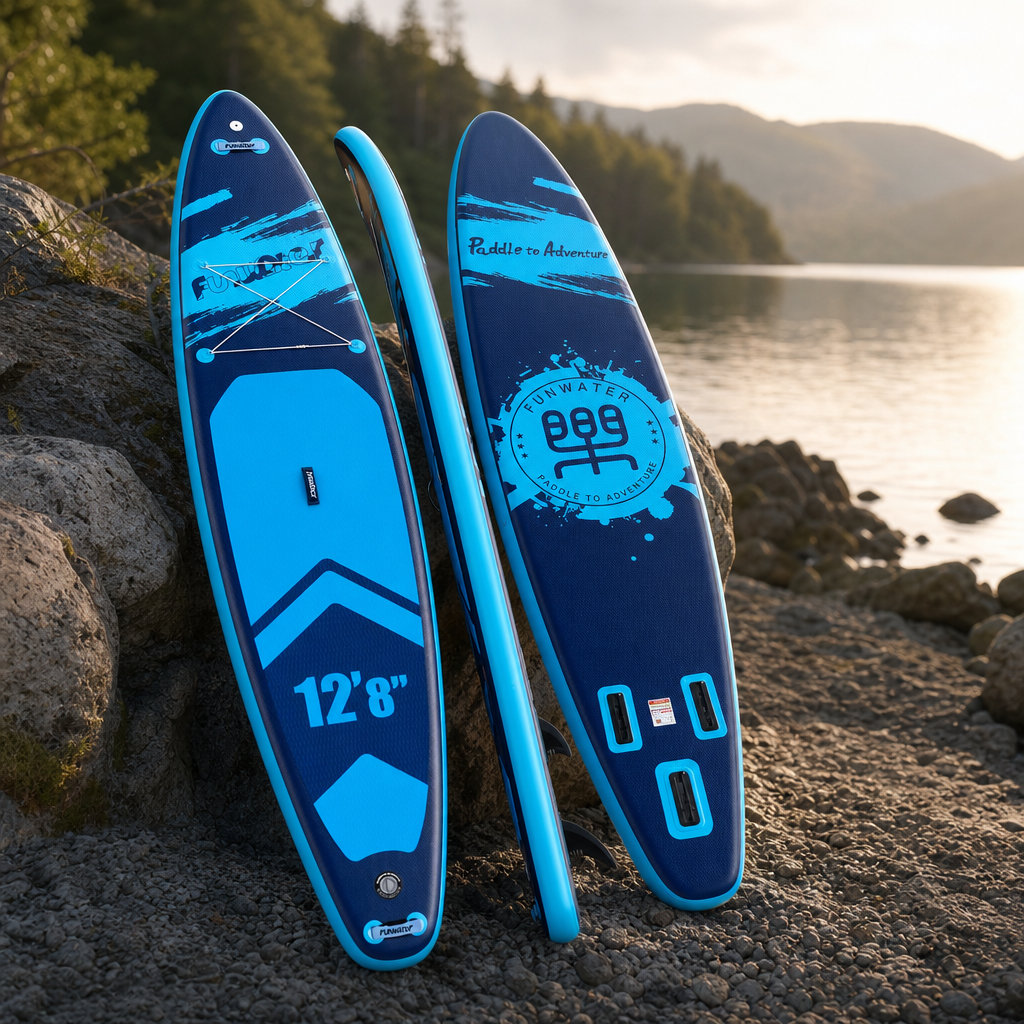 FunWater Stand Up Paddle Board grande taille 385 × 85 × 15CM planche de pagaie gonflable planche de Surf Surf Sup Board planche de pagaie antidérapante - SUPFW39A(385×85×15CM)