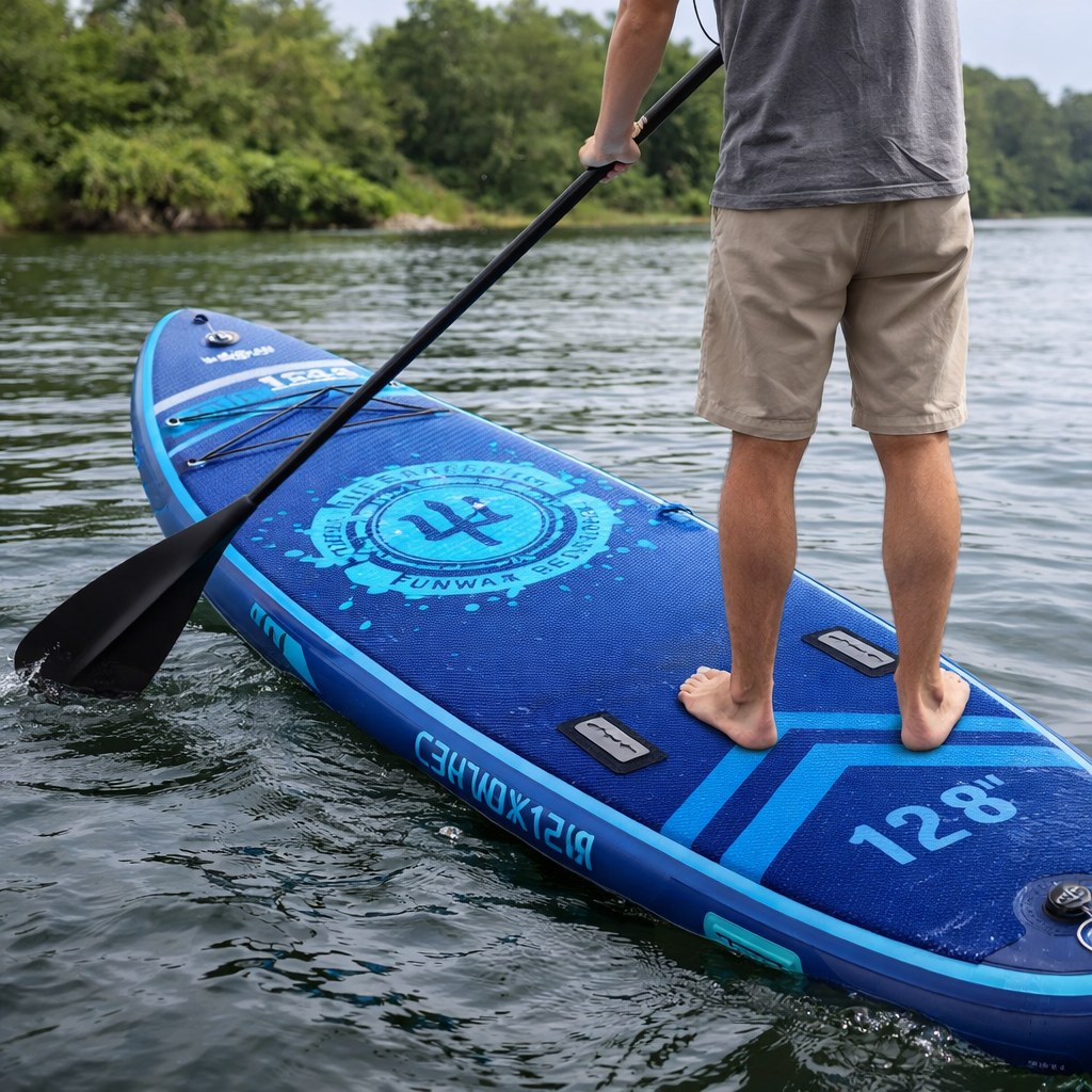 FunWater Stand Up Paddle Board grande taille 385 × 85 × 15CM planche de pagaie gonflable planche de Surf Surf Sup Board planche de pagaie antidérapante - SUPFW39A(385×85×15CM)