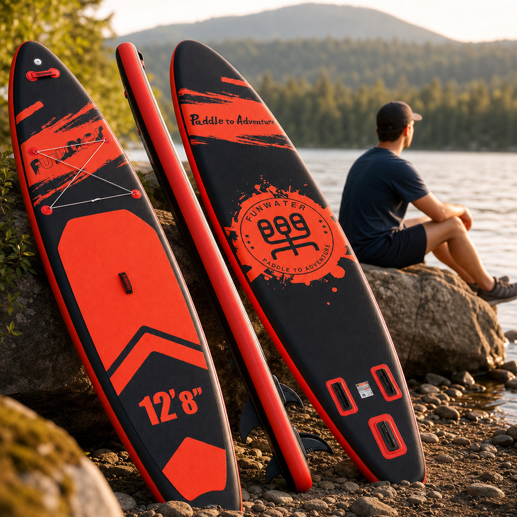FunWater Stand Up Paddle Board grande taille 385 × 85 × 15CM planche de pagaie gonflable planche de Surf Surf Sup Board planche de pagaie antidérapante - SUPFW39C(385×85×15CM)