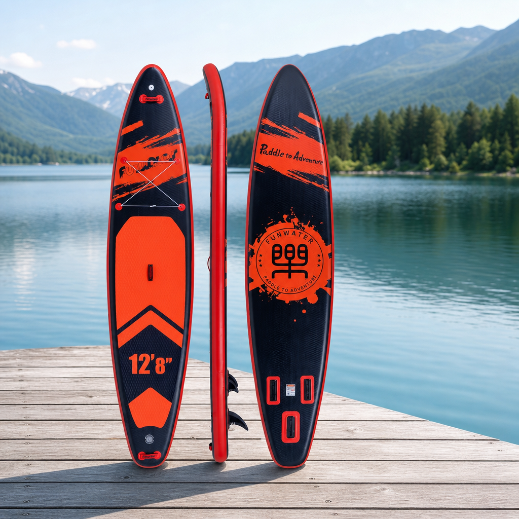 FunWater Stand Up Paddle Board grande taille 385 × 85 × 15CM planche de pagaie gonflable planche de Surf Surf Sup Board planche de pagaie antidérapante - SUPFW39C(385×85×15CM)