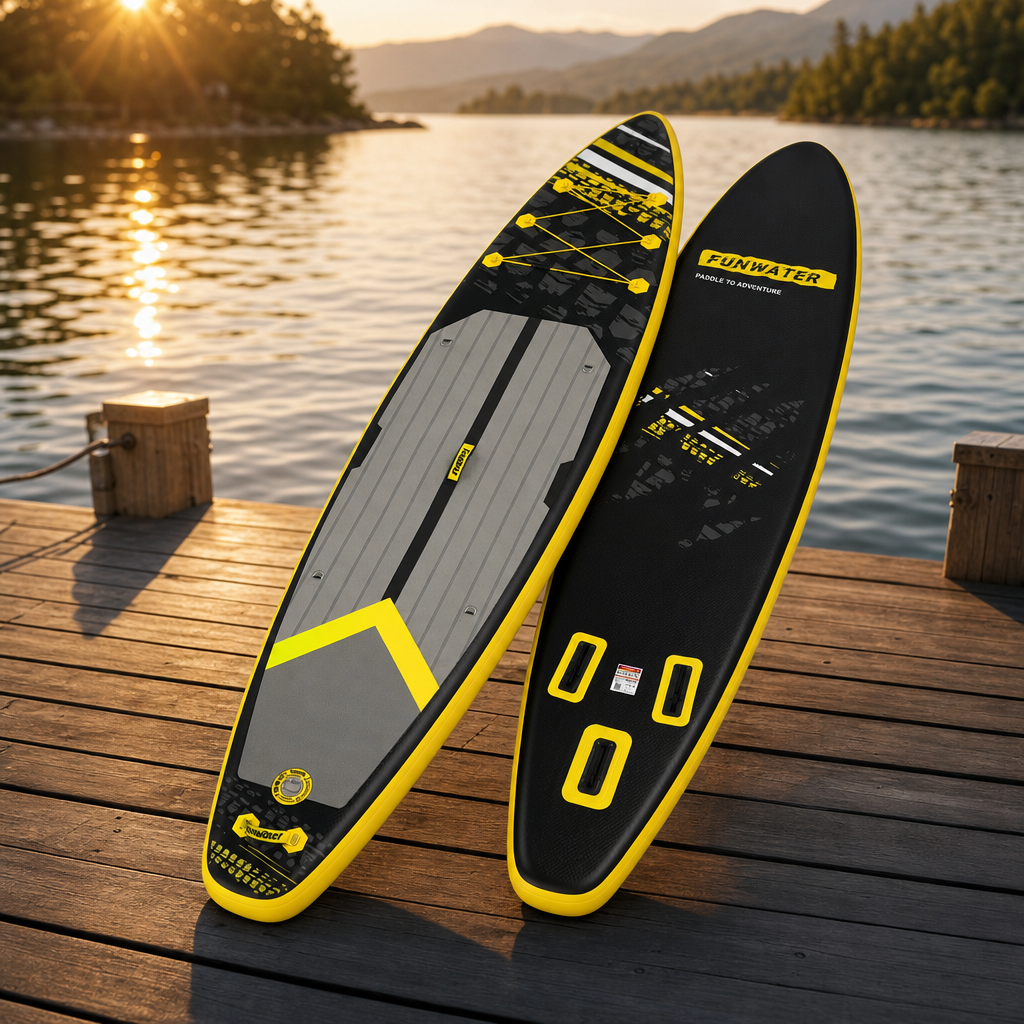 FunWater Stand Up Paddle Board grande taille 385 × 85 × 15CM planche de pagaie gonflable planche de Surf Surf Sup Board planche de pagaie antidérapante - SUPFW16K(350×90×15CM)
