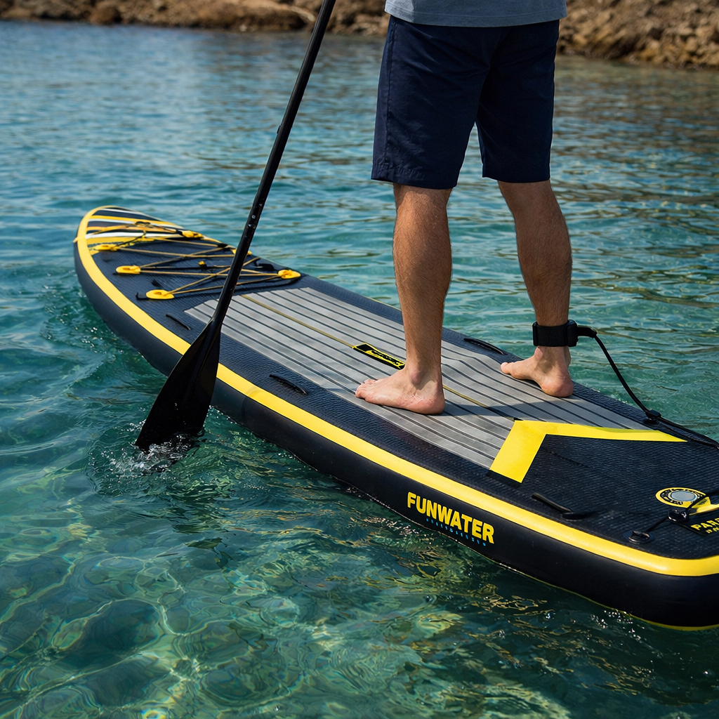FunWater Stand Up Paddle Board grande taille 385 × 85 × 15CM planche de pagaie gonflable planche de Surf Surf Sup Board planche de pagaie antidérapante - SUPFW16K(350×90×15CM)