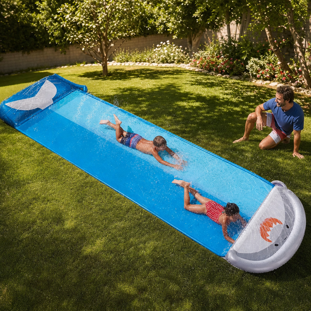 Toboggan gonflable aquatique jardin | Gonflissimo