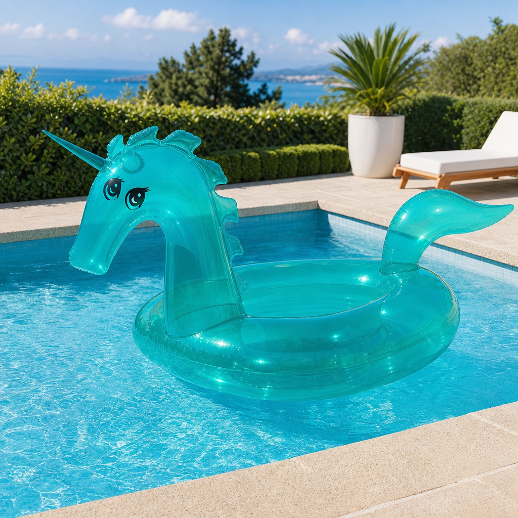 Licorne gonflable géante pour piscine 240 x 110 x 100 cm