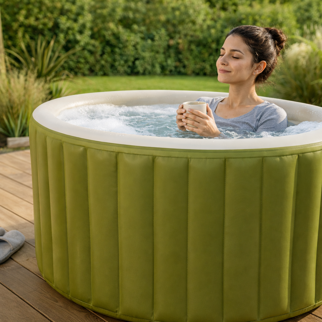 Bain à remous gonflable portable vert