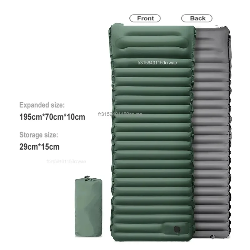 Matelas de camping gonflable auto-gonflant épaissi, ultraléger, avec pompe intégrée, tapis portable pour les voyages en plein air – Image 2