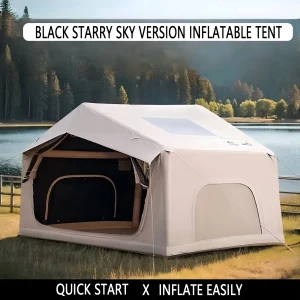 Tente de camping gonflable pour 4 à 8 personnes avec fenêtres, portable, résistante à l'eau, tente quatre saisons