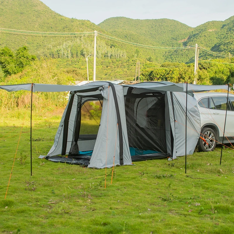 Tente arrière gonflable pour voiture, tunnel de camping en plein air, famille auto-conduite, barbecue touristique, pergola grand espace étanche Oxford 210D – Image 2